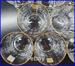 8 Mikasa Jamestown Gold Double Old Fashioned Set Elegant Clear Optic Tumbler Lot