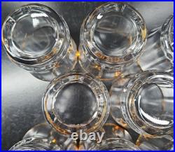 8 Mikasa Jamestown Gold Double Old Fashioned Set Elegant Clear Optic Tumbler Lot