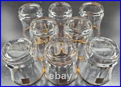 8 Mikasa Jamestown Gold Double Old Fashioned Set Elegant Clear Optic Tumbler Lot