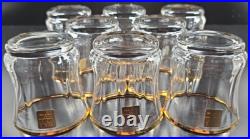 8 Mikasa Jamestown Gold Double Old Fashioned Set Elegant Clear Optic Tumbler Lot
