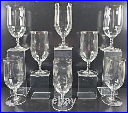 (8) Mikasa Sonata Gold Iced Tea Glasses Set Vintage Crystal Optical Stemware Lot