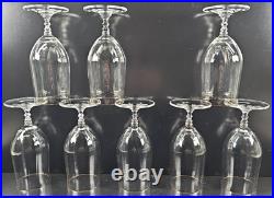 (8) Mikasa Sonata Gold Iced Tea Glasses Set Vintage Crystal Optical Stemware Lot