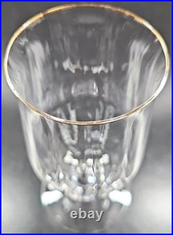 (8) Mikasa Sonata Gold Iced Tea Glasses Set Vintage Crystal Optical Stemware Lot