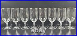 (8) Mikasa Sonata Gold Iced Tea Glasses Set Vintage Crystal Optical Stemware Lot