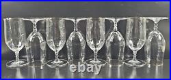 (8) Mikasa Sonata Gold Iced Tea Glasses Set Vintage Crystal Optical Stemware Lot