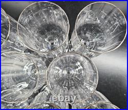 (8) Mikasa Sonata Gold Iced Tea Glasses Set Vintage Crystal Optical Stemware Lot
