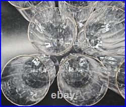(8) Mikasa Sonata Gold Iced Tea Glasses Set Vintage Crystal Optical Stemware Lot