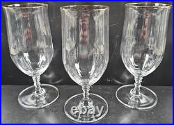 (8) Mikasa Sonata Gold Iced Tea Glasses Set Vintage Crystal Optical Stemware Lot