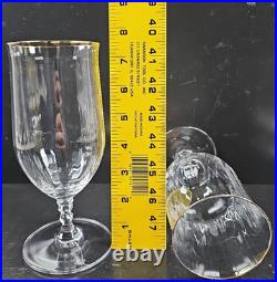 (8) Mikasa Sonata Gold Iced Tea Glasses Set Vintage Crystal Optical Stemware Lot