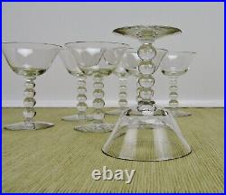 8 Piece Vintage Candlewick Crystal Bubble Champagne Stemware by Imperial, USA