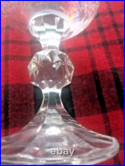 8 Set Bohemia Crystal Etched Wine Glasses Cascade Faceted Claudia Ball Stem