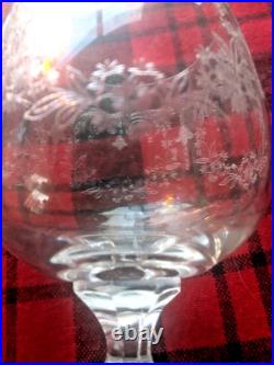 8 Set Bohemia Crystal Etched Wine Glasses Cascade Faceted Claudia Ball Stem