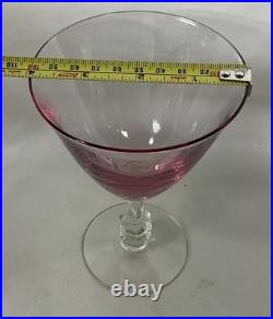 9 Tiffin Franciscan Pink Wistaria Crystal Water Goblets 6 x 4 EXCELLENT COND