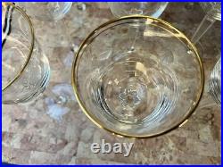 9 Vintage Lenox Shell Water Wine Cocktails Crystal Glasses Gold Trim 8