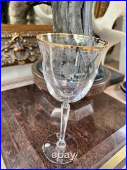 9 Vintage Lenox Shell Water Wine Cocktails Crystal Glasses Gold Trim 8