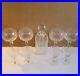 9 pc vintage Sears Crystal Cross & Olive Set 4 Wine Glasses, 4 Cocktail Glasses