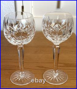 A Pair Of Vintage Waterford Crystal Lismore Balloon Wine Glasses-Set Of 2
