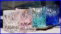 A Set of 4PCS-Color Boutique Handmade Crystal Glasses 7oz Perfect For Gift