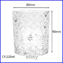 A Set of 4PCS Whiskey Glasses Kiriko Hand Cut Crystal Tumbler 7.5oz For Party