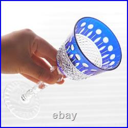 A Set of 7pcs Glass Hand Carved Stemware Glassware 150ml Christmas Gift