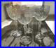A set of four vintage 1930 Rock Sharpe crystal wine glasses with paisley pattern