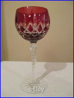 AJKA CRYSTAL Goblets Arabella Set 4 Multi-Color Cut Clear Wine 8 1/4 UNUSED