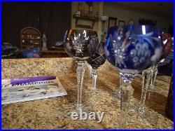 AJKA Crystal Hock Wine Glasses (Various Colors & Sizes) Blown Crystal Made In