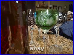 AJKA Crystal Hock Wine Glasses (Various Colors & Sizes) Blown Crystal Made In