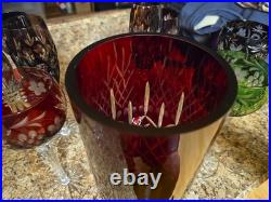 AJKA Crystal Hock Wine Glasses (Various Colors & Sizes) Blown Crystal Made In