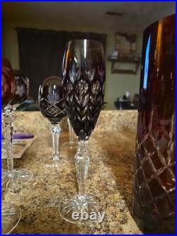 AJKA Crystal Hock Wine Glasses (Various Colors & Sizes) Blown Crystal Made In