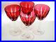 AJKA HUNGARY CRANBERRY CASED CUT TO CLEAR CRYSTAL WINE GOBLET Set of 4