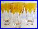 AJKA LYNN LAUSANNE AMBER GOLD CASED CUT TO CLEAR HIGHBALL WATER COLLINS Set of 4