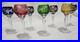 AJKA Marsala Cut Crystal Wine Hock Goblets Set of 7 Multicolor 5 Tall