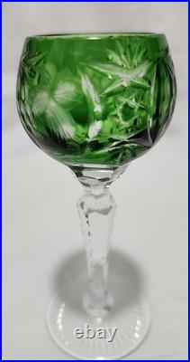 AJKA Marsala Cut Crystal Wine Hock Goblets Set of 7 Multicolor 5 Tall