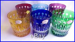 Ajka Xenia King Louis Assorted Colors Whiskey Tumblers, Dof Glasses Set Of 6