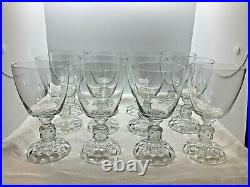 AMERICAN LADY Fostoria Set Lot 12 Clear Water Goblets Cut Crystal 1934 1971