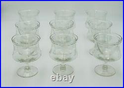 AVITRA Crystal Shrimp Cocktail Set of 9 chillers Caviar 1960's Rare Vintage