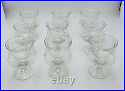 AVITRA Crystal Shrimp Cocktail Set of 9 chillers Caviar 1960's Rare Vintage