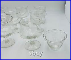 AVITRA Crystal Shrimp Cocktail Set of 9 chillers Caviar 1960's Rare Vintage