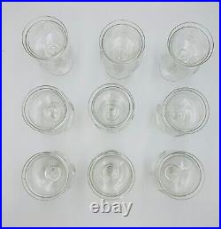 AVITRA Crystal Shrimp Cocktail Set of 9 chillers Caviar 1960's Rare Vintage