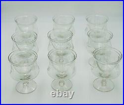 AVITRA Crystal Shrimp Cocktail Set of 9 chillers Caviar 1960's Rare Vintage