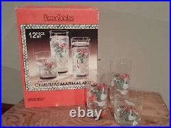 Accentable Christmase Marmalade 12 piece blown crystal beverage set NEW