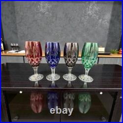 Ajka Arabella Hungarian 24% Lead Crystal Cut to Clear Iced Tea Glasses Set of 4