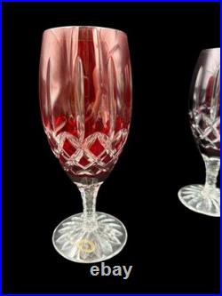 Ajka Arabella Hungarian 24% Lead Crystal Cut to Clear Iced Tea Glasses Set of 4