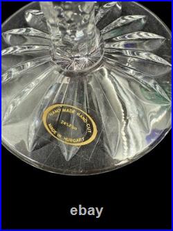 Ajka Arabella Hungarian 24% Lead Crystal Cut to Clear Iced Tea Glasses Set of 4