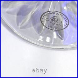 Ajka Castille Cobalt Blue Martini Glass Cut 2 Clear Crystal 7.25 Tall Set of 2