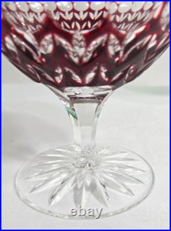 Ajka Crystal Cut to Clear Florderis Champagne Sherbet Glasses Set of 3 Red Green