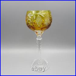 Ajka Crystal Stemware MARSALA GOLDEN / AMBER Large Wine Glasses Set of Four