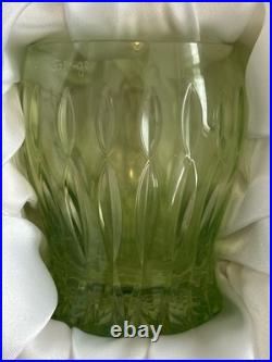 Ajka Cut to Clear Glass Faberge Odessa Set of 4 Whiskey Tumblers In Velvet Case
