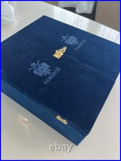 Ajka Cut to Clear Glass Faberge Odessa Set of 4 Whiskey Tumblers In Velvet Case